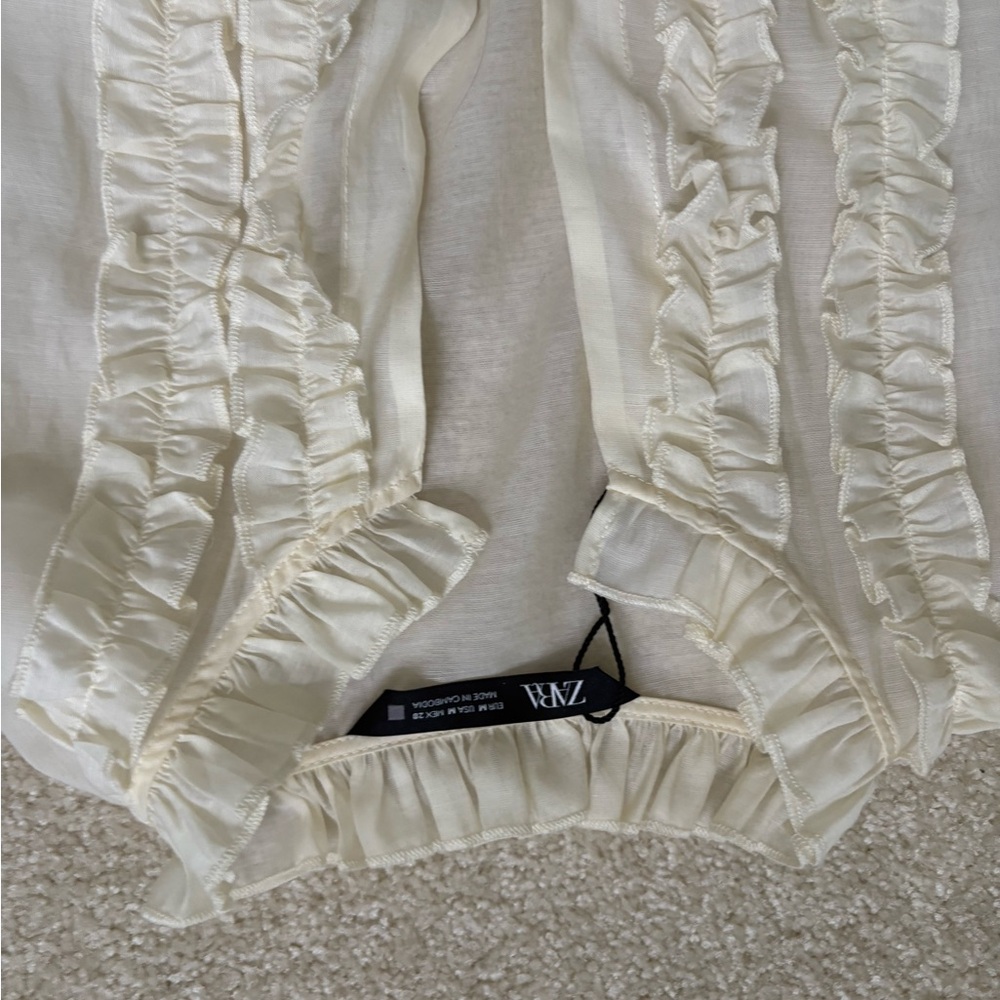 Zara Cream Ruffle Top - Picture 2 of 3